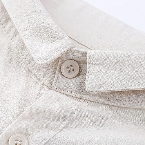 Turn-Down Shirt Shirt Long Tops Button Sleeve Men's Casual Solid Men Shirts Cuffed T Shirts Men