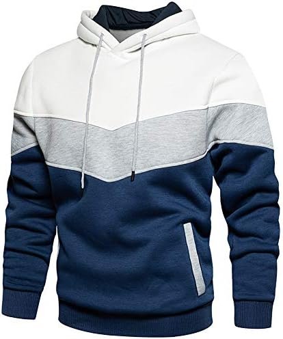 Men's Athletic Hoodies Color Block Hooded Sweatshirt