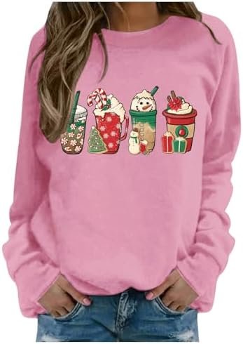 Christmas Ladies Autumn Winter Snowman Wine Glass Printed Hoodie Hoodie Sweatshirt Ladies