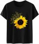 Sunflower Graphic Shirt for Women Cute Flower Short Sleeve Casual Tee Tops Thick Tee Shirts Women