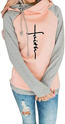 Women's Casual Patchwork Hoodies Long Sleeve Lightweight Pullover Tops Sweatshirts with Pocket