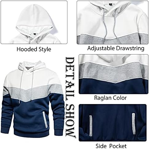 Mens Hooded Sweatshirt Casual Long Sleeve Drawstring Print Pullover Hoodies