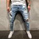 Mens Slim Fit Boot Cut Jeans Street Hop Pants Men's Denim with Pockets Casual Men's Pants Middle Waist Denim Long