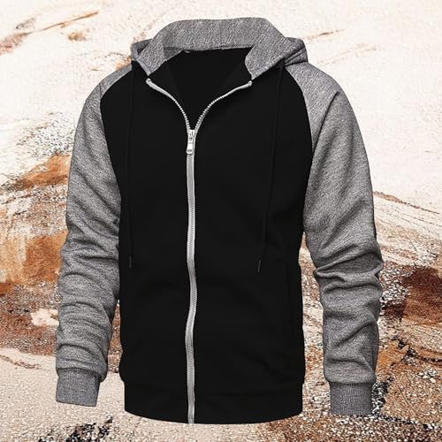 Men's Hooded Sweatshirt Loose Textured Zip Hooded Sweatshirt Insert Sleeve Jacket Slipper Socks Animals