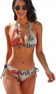 Swimsuit Women Push Up Seafood of The Day 2 Piece Wrap Holiday Adjustable Strap Halter String