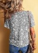 Womens Summer Tops Casual V Neck Floral Print Flutter Short Sleeve Chiffon Blouses Dressy Boho Tops Shirts