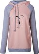 Women's Casual Patchwork Hoodies Long Sleeve Lightweight Pullover Tops Sweatshirts with Pocket