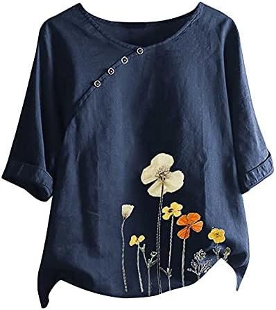 Women's Shirt Half Sleeve Casual Blouse Tunic Button up Jacket for Teen Girls