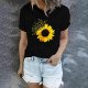 Sunflower Graphic Shirt for Women Cute Flower Short Sleeve Casual Tee Tops Thick Tee Shirts Women