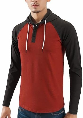 Men's Casual Long Sleeve Lightweight Active Sports Hooded Shirt Hoodie Jersey